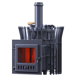 Печь Банная Чугунная GFS AVANGARD ЗК 24 (М) Ураган Тюльпан в сетка фото №1485511