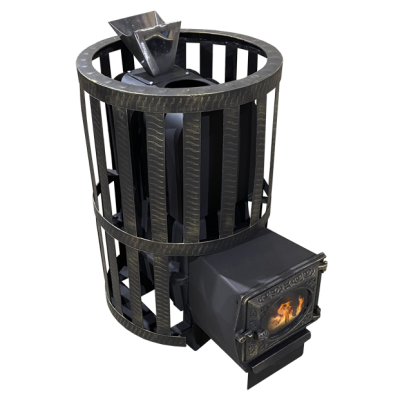 Печь Банная Чугунная Воевода 15, ДТ-3, Сетч.кожух, Закрытая каменка / ТПЗ фото №1452942