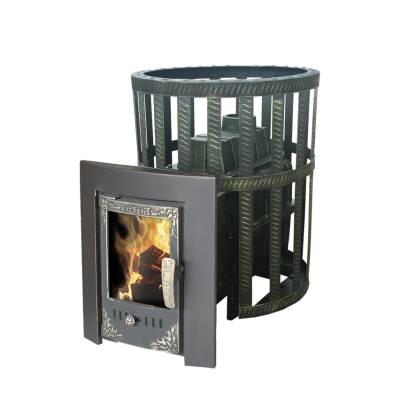 Печь-камин Банный Чугунный Воевода 20, ДТ-2, Сетчатый кожух / ТПЗ фото №1485613